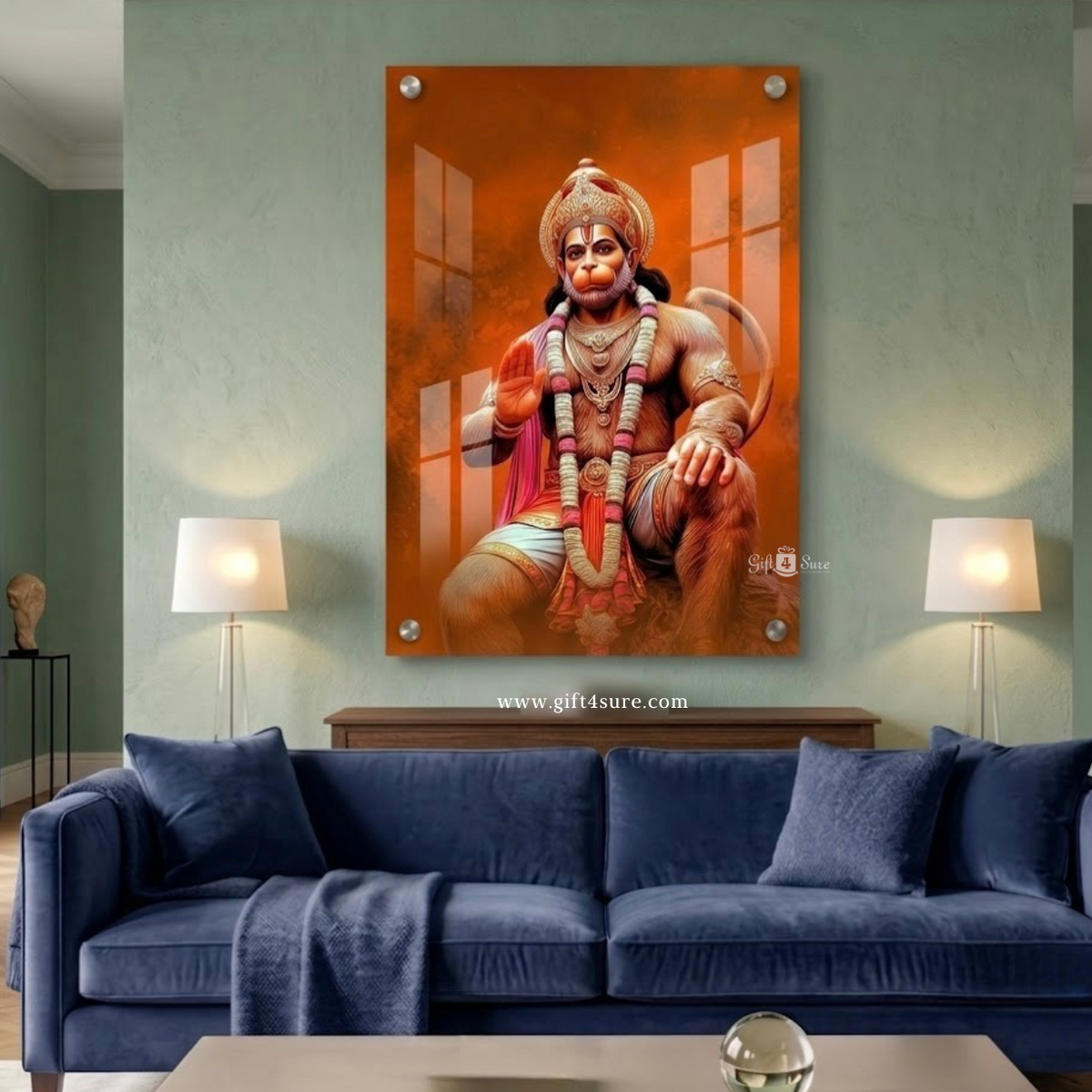 LORD HANUMAN UV-PRINTED ACRYLIC WALL FRAME