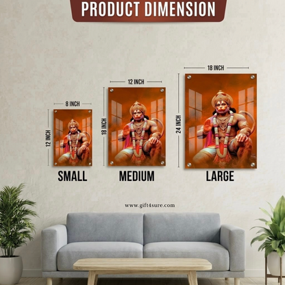 LORD HANUMAN UV-PRINTED ACRYLIC WALL FRAME