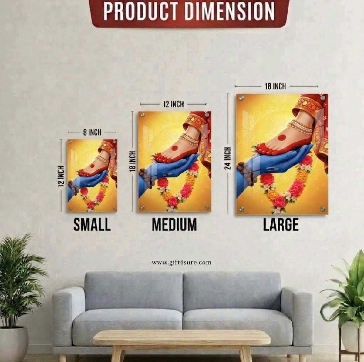 SHIV SHAKTI UV PRINTED ACRYLIC WALL FRAME