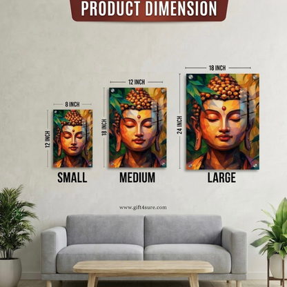 LORD BUDDHA ACRYLIC UV PRINTED WALL FRAME
