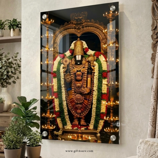 TIRUPATI BALAJI ACRYLIC UV PRINTED WALL FRAME