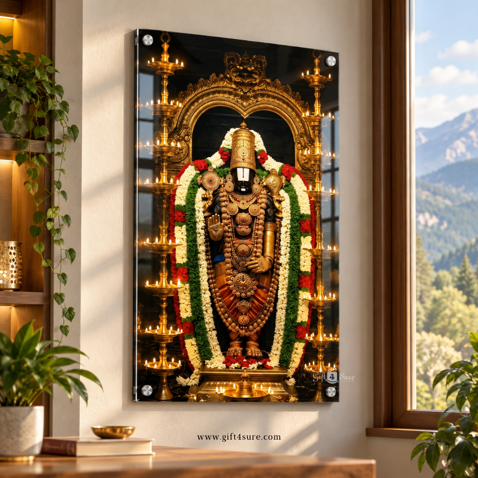 TIRUPATI BALAJI ACRYLIC UV PRINTED WALL FRAME
