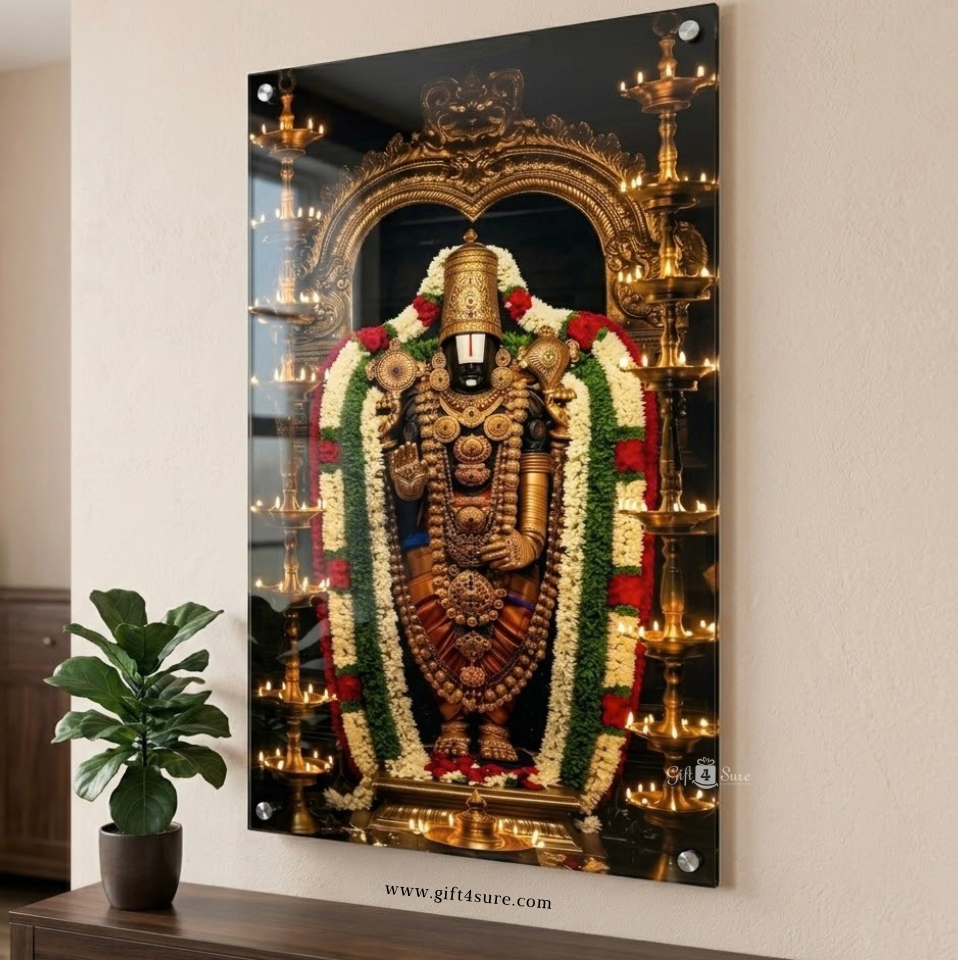 TIRUPATI BALAJI ACRYLIC UV PRINTED WALL FRAME