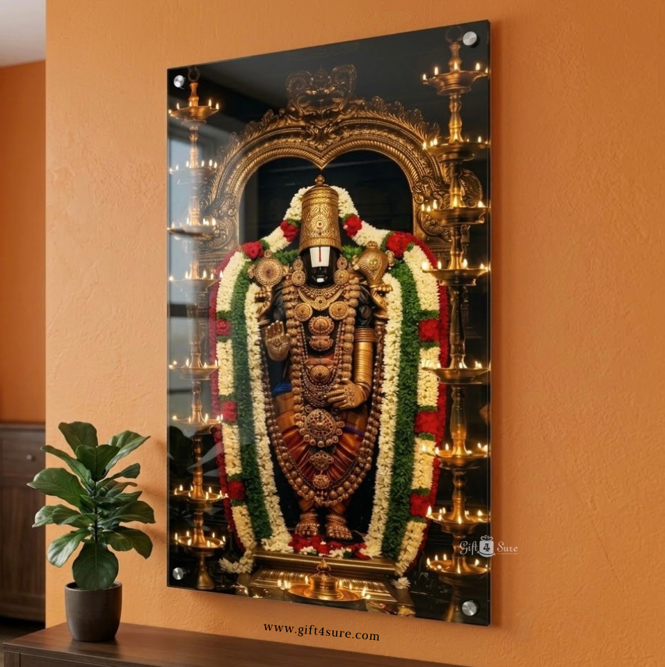 TIRUPATI BALAJI ACRYLIC UV PRINTED WALL FRAME