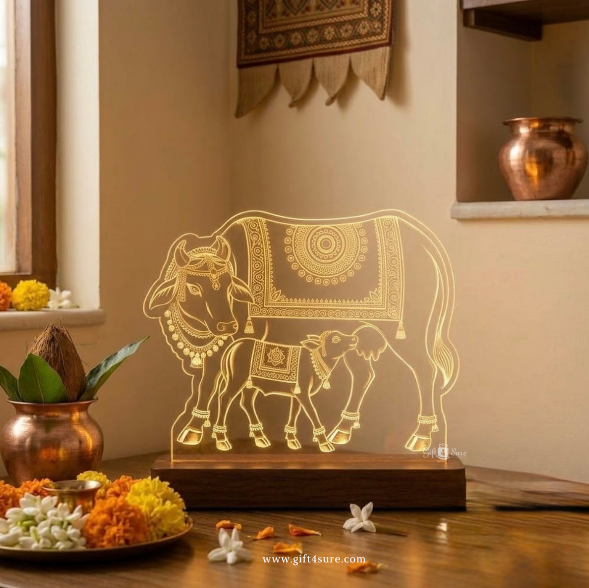 KAMDHENU COW ACRYLIC LED LAMP