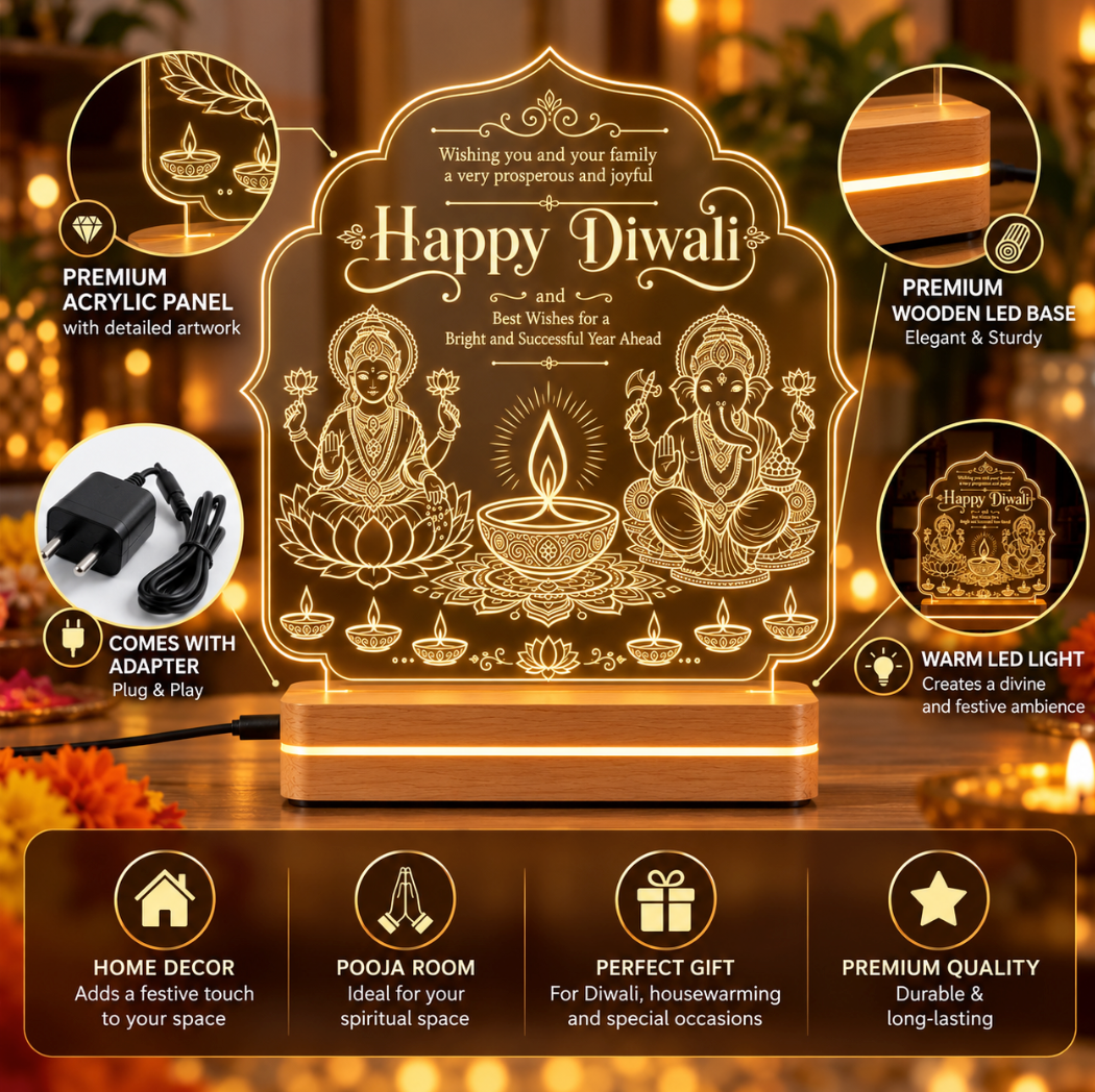 LAXMI GANESH ACRYLIC LED LAMP