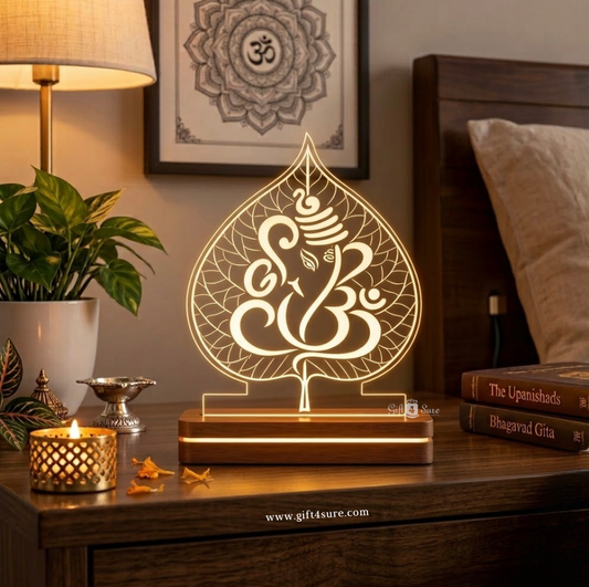 LORD GANESHA LEAF ACRYLIC LED LAMP