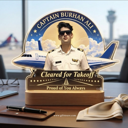 PERSONALISED PILOT ACRYLIC LED LAMP