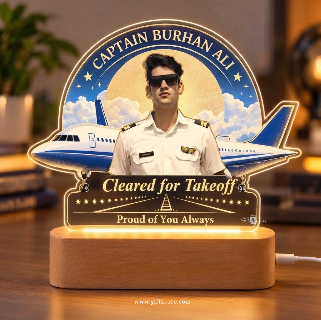PERSONALISED PILOT ACRYLIC LED LAMP