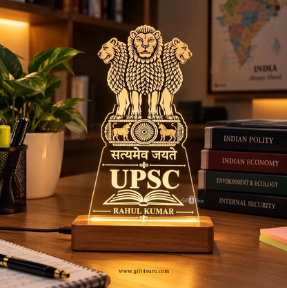 PERSONALISED UPSC ASPIRANT ACRYLIC LED LAMP