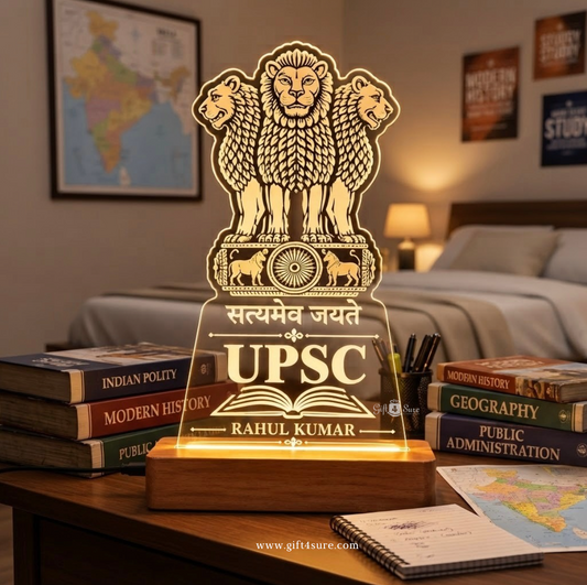 PERSONALISED UPSC ASPIRANT ACRYLIC LED LAMP