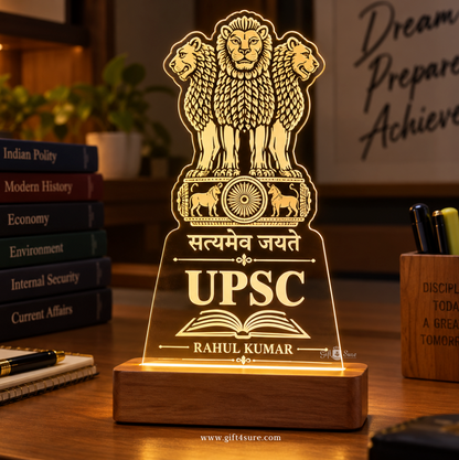 PERSONALISED UPSC ASPIRANT ACRYLIC LED LAMP