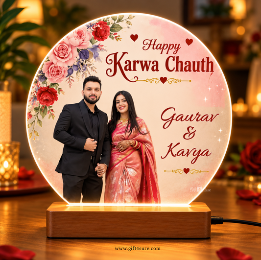 PERSONALISED KARWA CHAUTH ACRYLIC LED LAMP