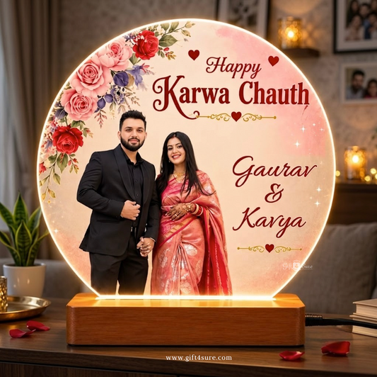 PERSONALISED KARWA CHAUTH ACRYLIC LED LAMP