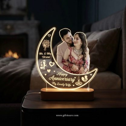 ANNIVERSARY MOON COUPLE ACRYLIC LED LAMP