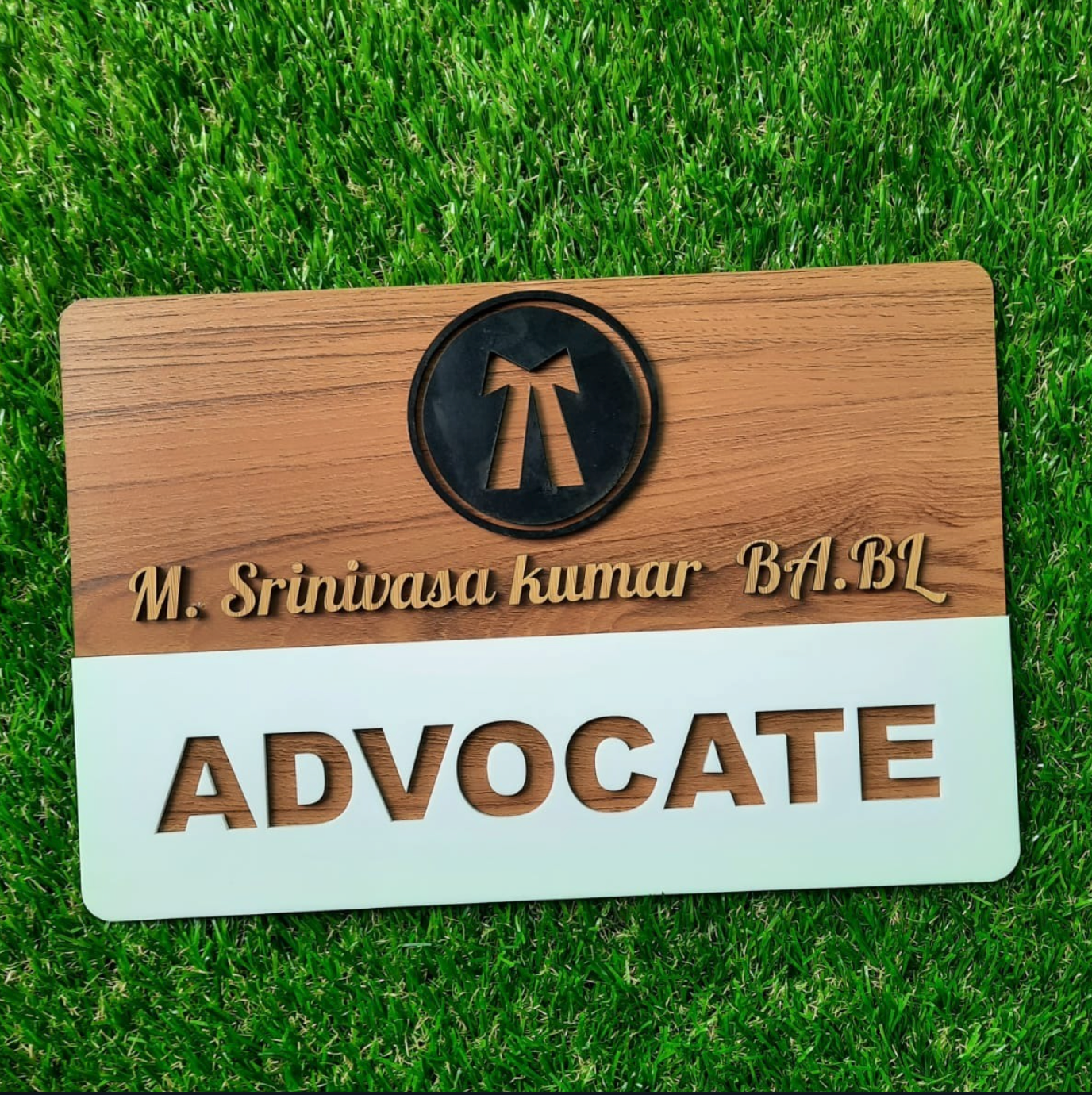 ADVOCATE WOODEN NAMEPLATE