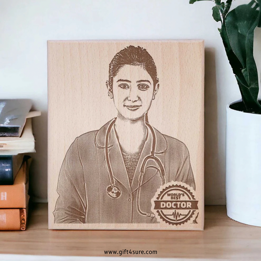 🎁 DOCTOR'S WOODEN PHOTO ENGRAVED FRAME (100% off)