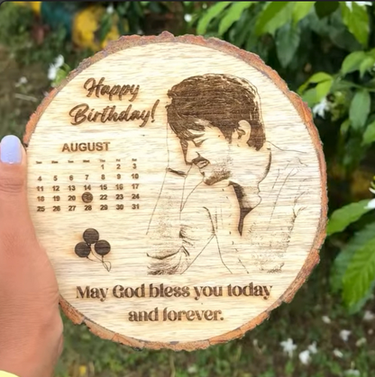 NATURAL WOODEN SLICE PHOTO FRAME