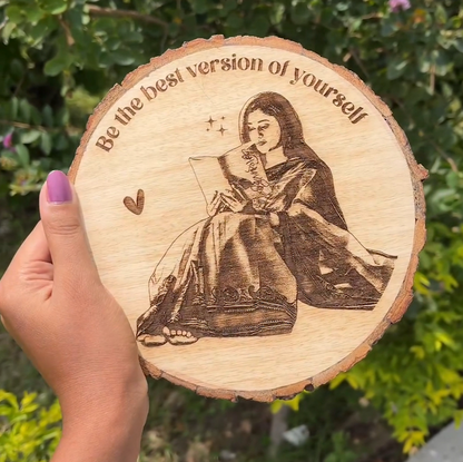 NATURAL WOODEN SLICE PHOTO FRAME