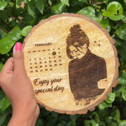 NATURAL WOODEN SLICE PHOTO FRAME