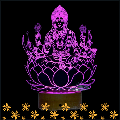 LAXMI MATA ACRYLIC LED LAMP (MULTICOLOR)