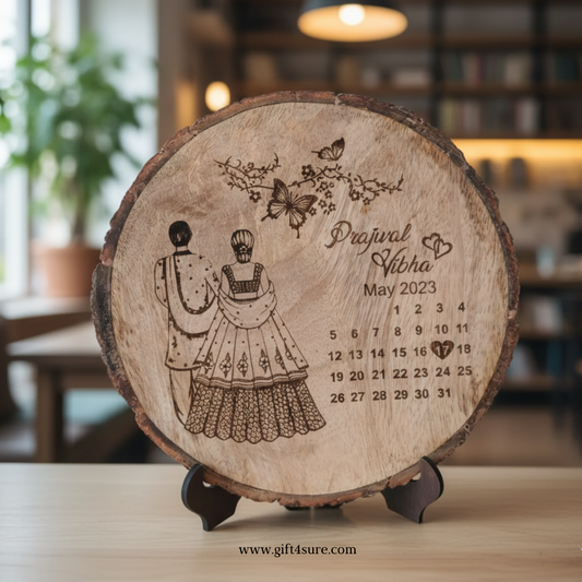 🎁 NATURAL WOODEN SLICE ANNIVERSARY PHOTO FRAME (100% off)