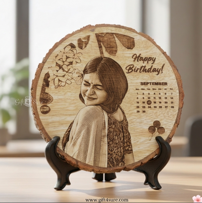 NATURAL WOODEN SLICE PHOTO FRAME