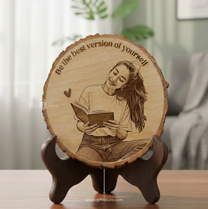 NATURAL WOODEN SLICE PHOTO FRAME