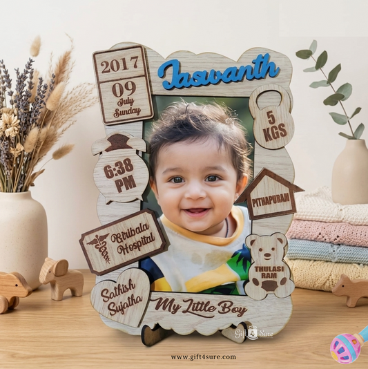 WOODEN BABY PHOTO FRAME