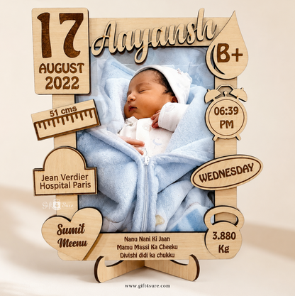 WOODEN BABY PHOTO FRAME