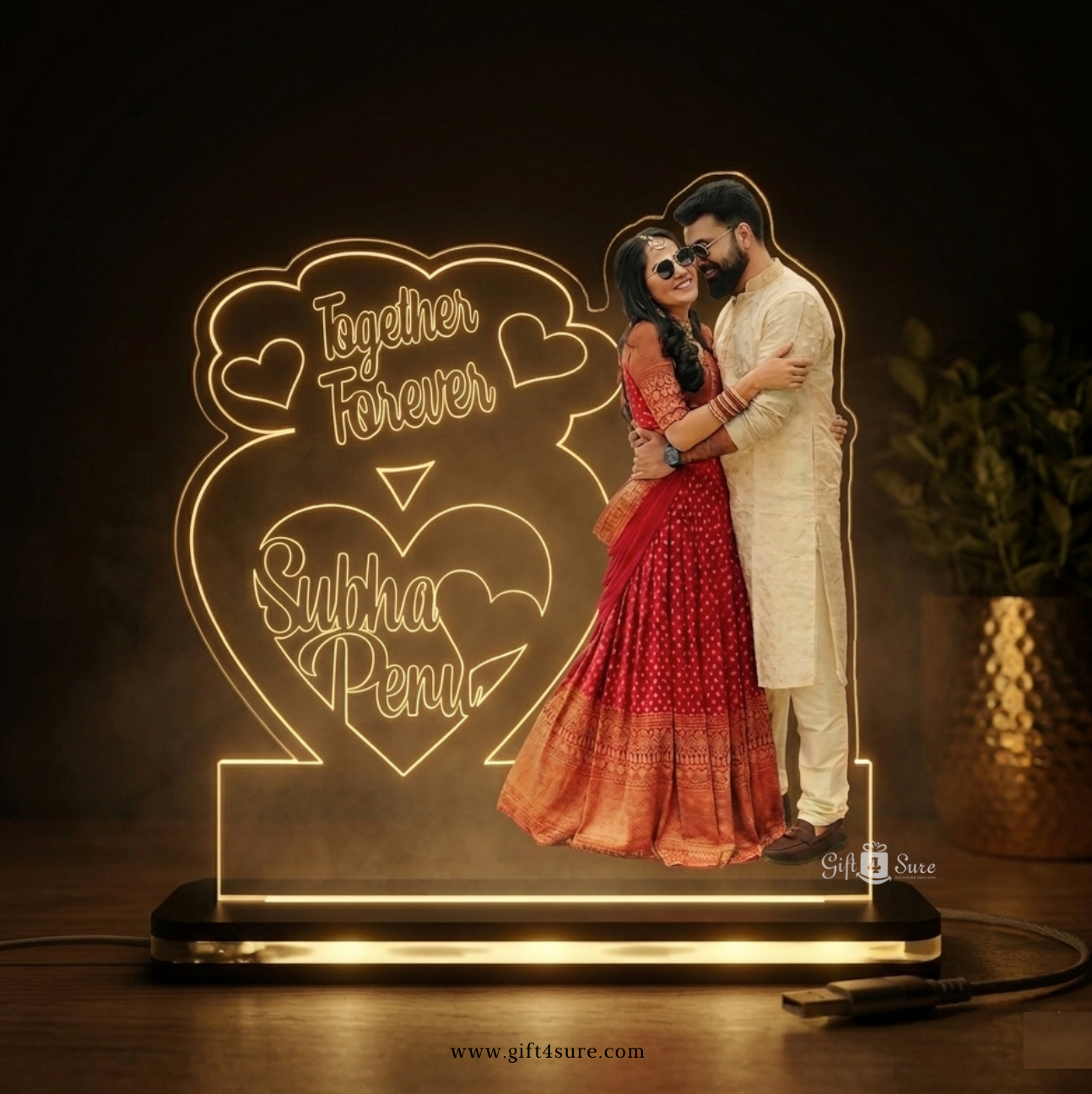 COUPLE ACRYLIC LAMP - MULTICOLOR
