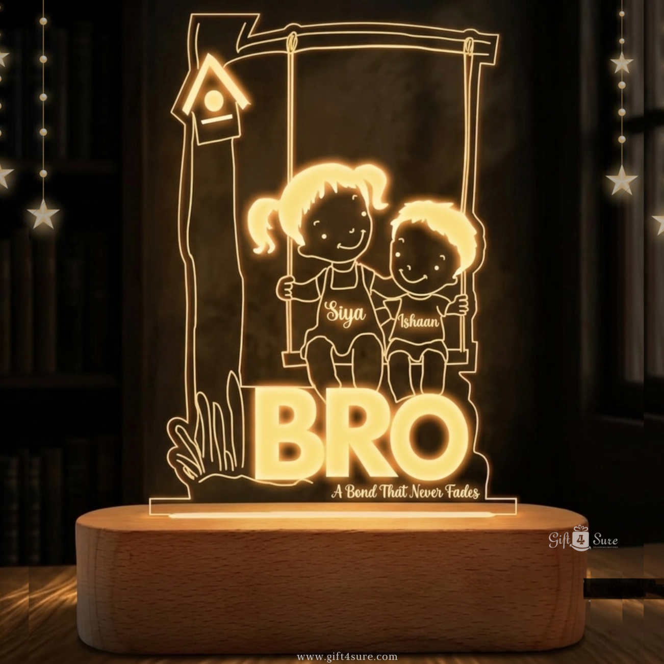 PERSONALIZED BRO/ SIS LED LAMP