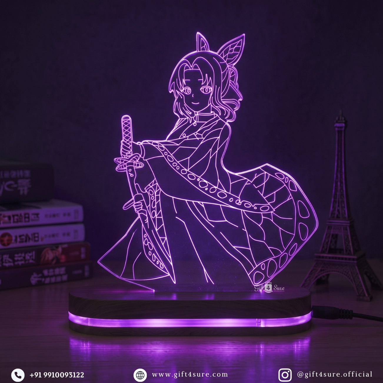 DEMON SLAYER: SHINOBU KOCHO ANIME LED LAMP (MULTICOLOR)