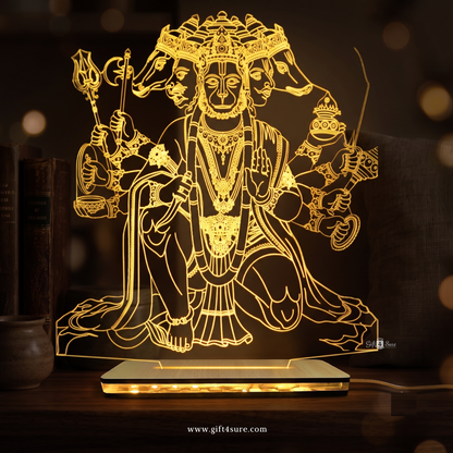 PANCHMUKHI HANUMAN JI ACRYLIC LED LAMP (MULTICOLOR)