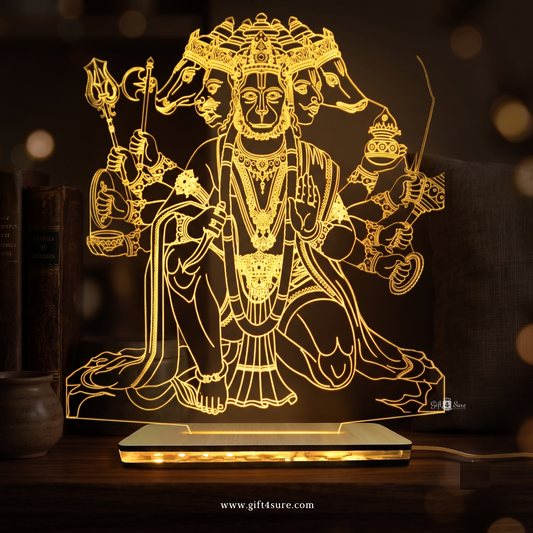 PANCHMUKHI HANUMAN JI ACRYLIC LED LAMP (MULTICOLOR)
