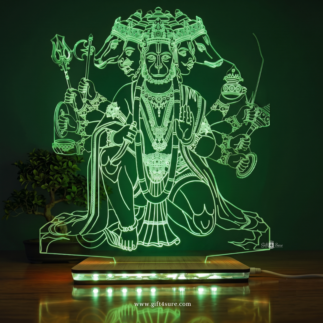 PANCHMUKHI HANUMAN JI ACRYLIC LED LAMP (MULTICOLOR)