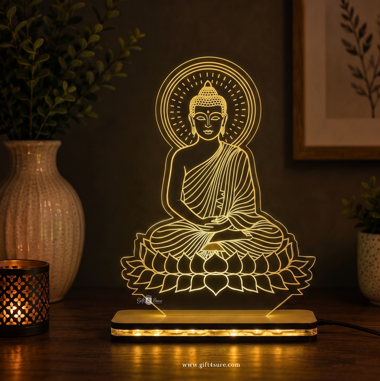 BUDDHA ACRYLIC LED LAMP (MULTICOLOR)