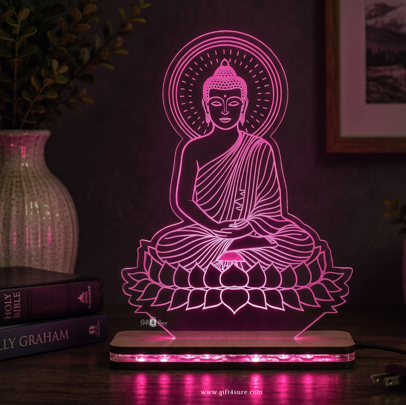 BUDDHA ACRYLIC LED LAMP (MULTICOLOR)