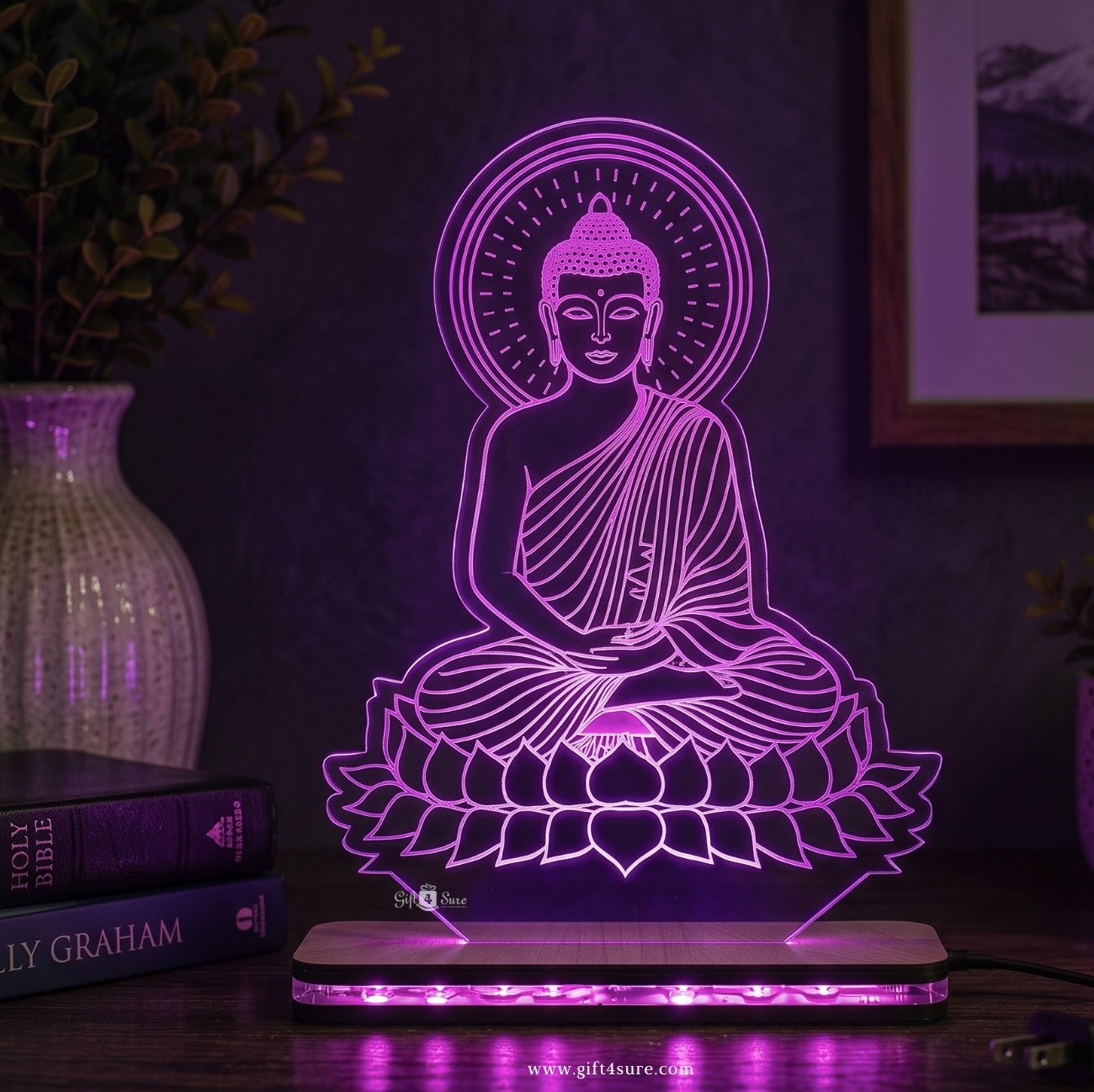 BUDDHA ACRYLIC LED LAMP (MULTICOLOR)