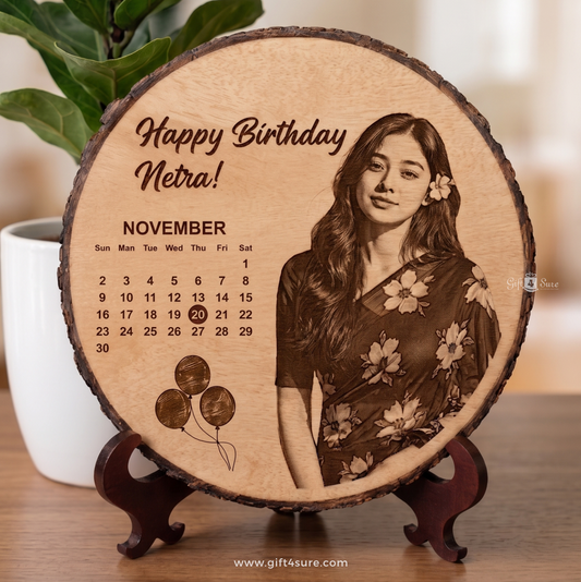 NATURAL WOODEN SLICE PHOTO FRAME-1