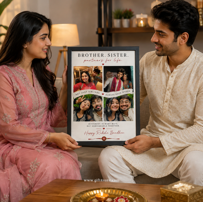 BROTHER-SISTER PHOTO COLLAGE FRAME