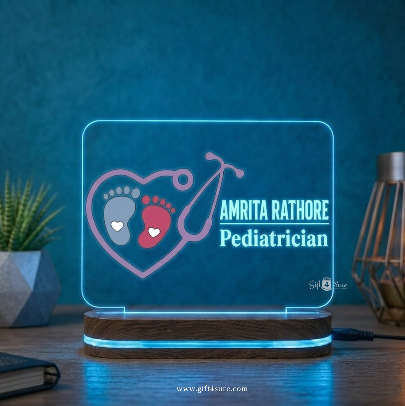 PEDIATRICIAN DOCTOR ACRYLIC LED LAMP (MULTICOLOR)