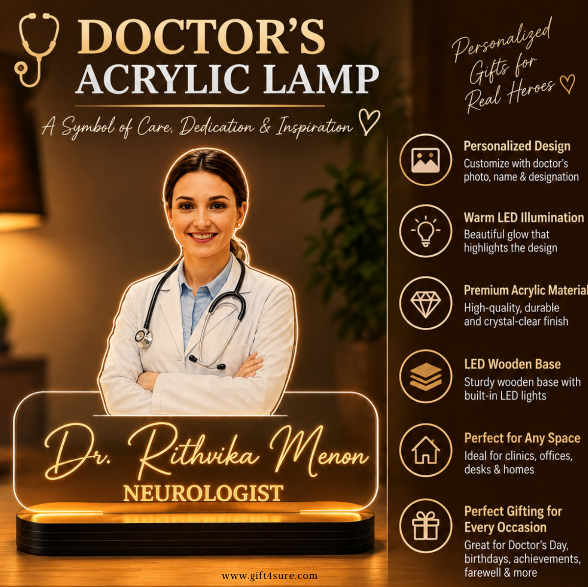 DOCTOR'S PHOTO ACRYLIC LAMP