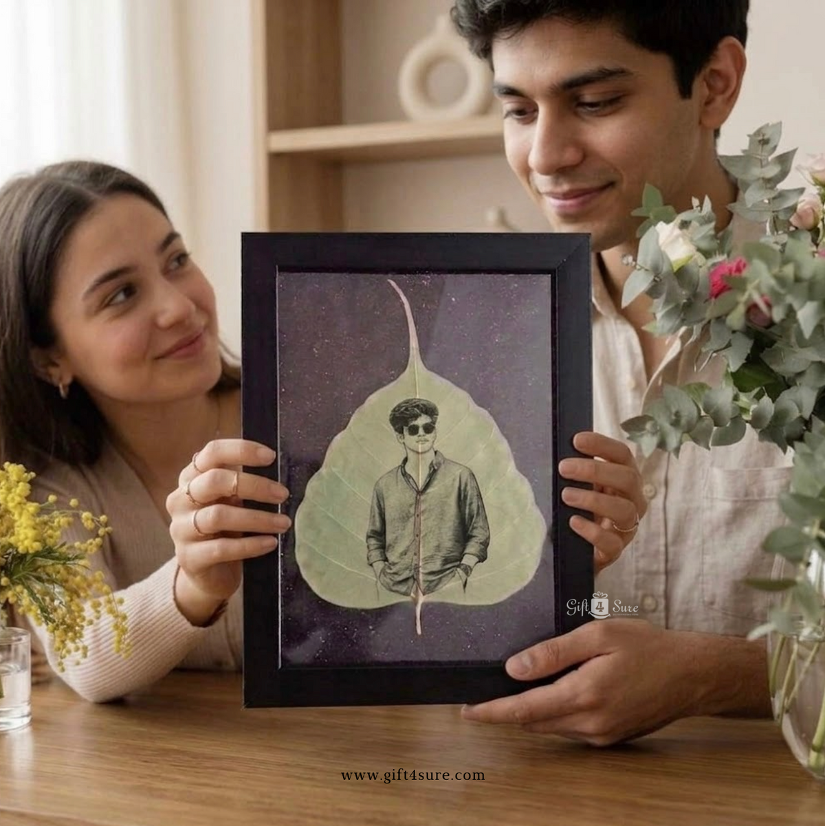 ORIGINAL DRIED LEAF PHOTO ART FRAME-2