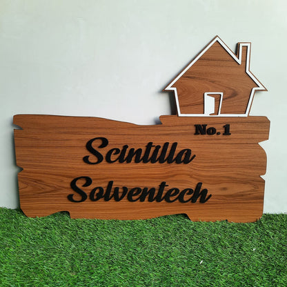 HOME WOODEN ACRYLIC NAMEPLATE