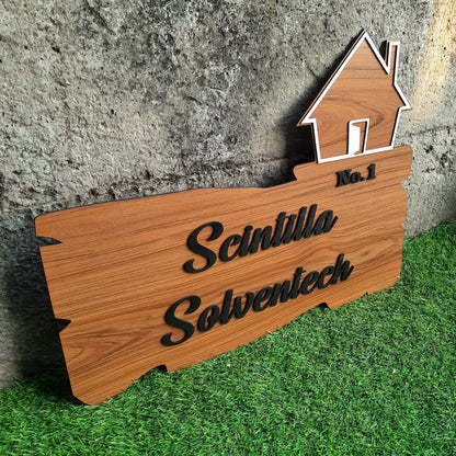 HOME WOODEN ACRYLIC NAMEPLATE