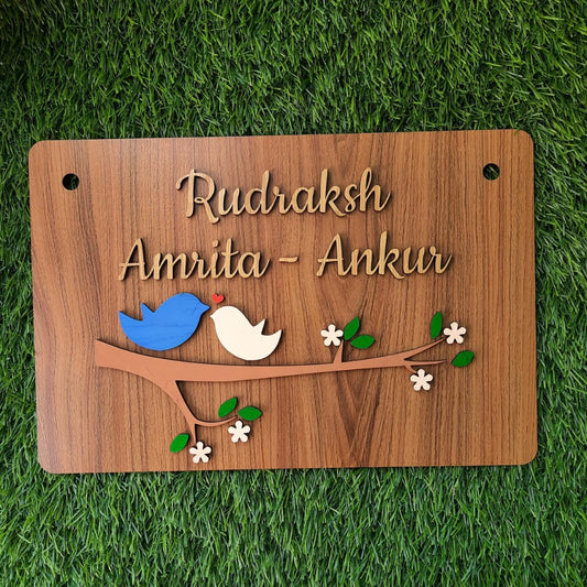 WOODEN HAND-PAINTED NAMEPLATE