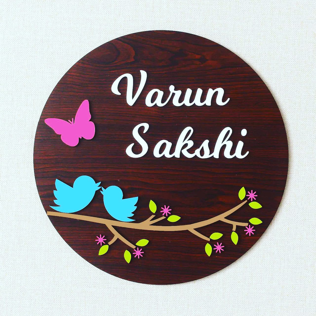 WOODEN HAND-PAINTED NAMEPLATE - WENGE