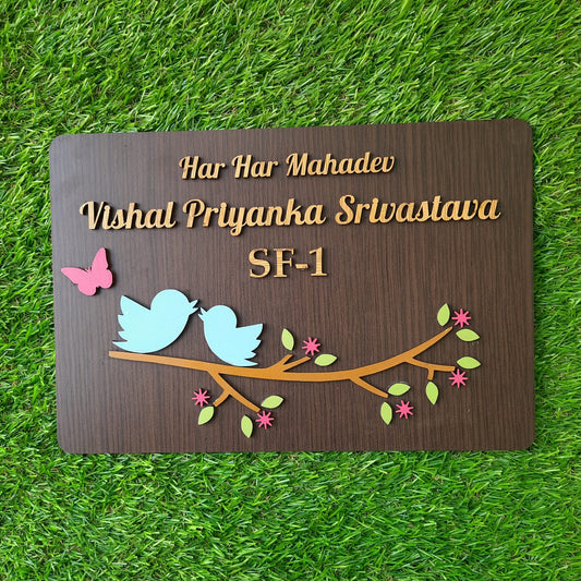 WOODEN BIRDS HAND-PAINTED NAMEPLATE - 3