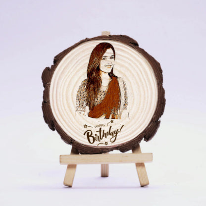 NATURAL WOODEN SLICE PHOTO FRAME